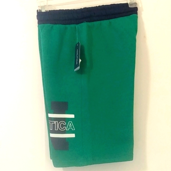 NAUTICA BOY'S GREEN BLUE ATHLETIC SHORTS BASKETBALL SHORTS SIZE MEDIUM 10/12 NWT - Picture 6 of 7